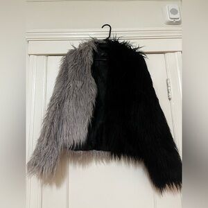 Foxblood Greyscale Shag Jacket